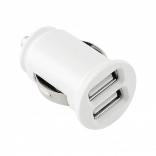 TOTI Dual USB Car Charger with Lightning non-MFI cable 1m 2.1A, White-Asmenukių lazdos