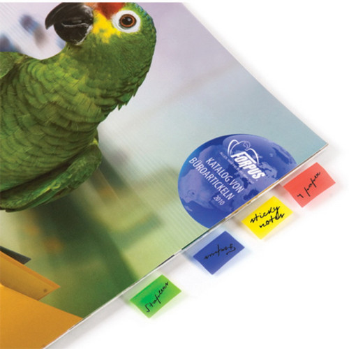 Plastikiniai skaidrūs skirtukai FORPUS, 44 x 25 mm, 50 lapelių, žalios sp.-Žymekliai, jų
