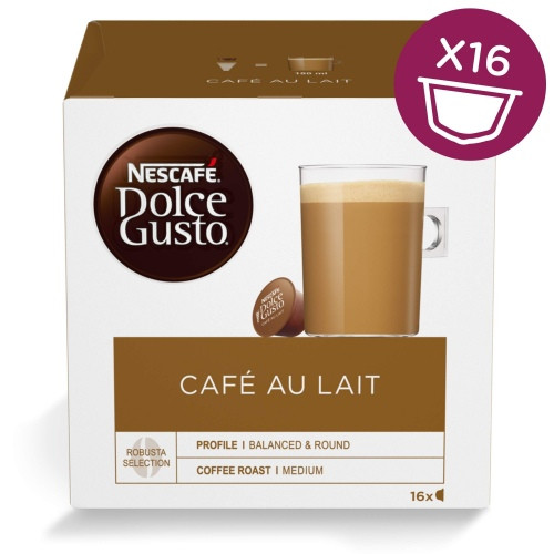 Nescafe Dolce Gusto Café au Lait kava 16 kapsulių dėžutėje-Kavos kapsulės-Kava, kakava