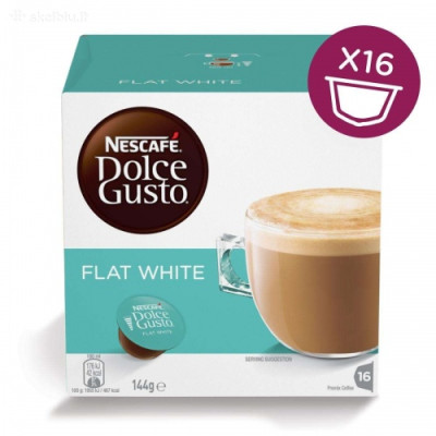 Nescafe Dolce Gusto Flat White kava, 16 kapsulių dėžutėje-Kavos kapsulės-Kava, kakava