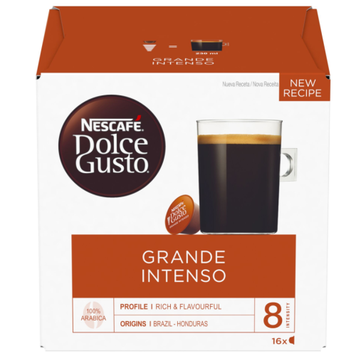 Nescafe Dolce Gusto Grande Intenso kava 16 kapsulių dėžutėje-Kavos kapsulės-Kava, kakava
