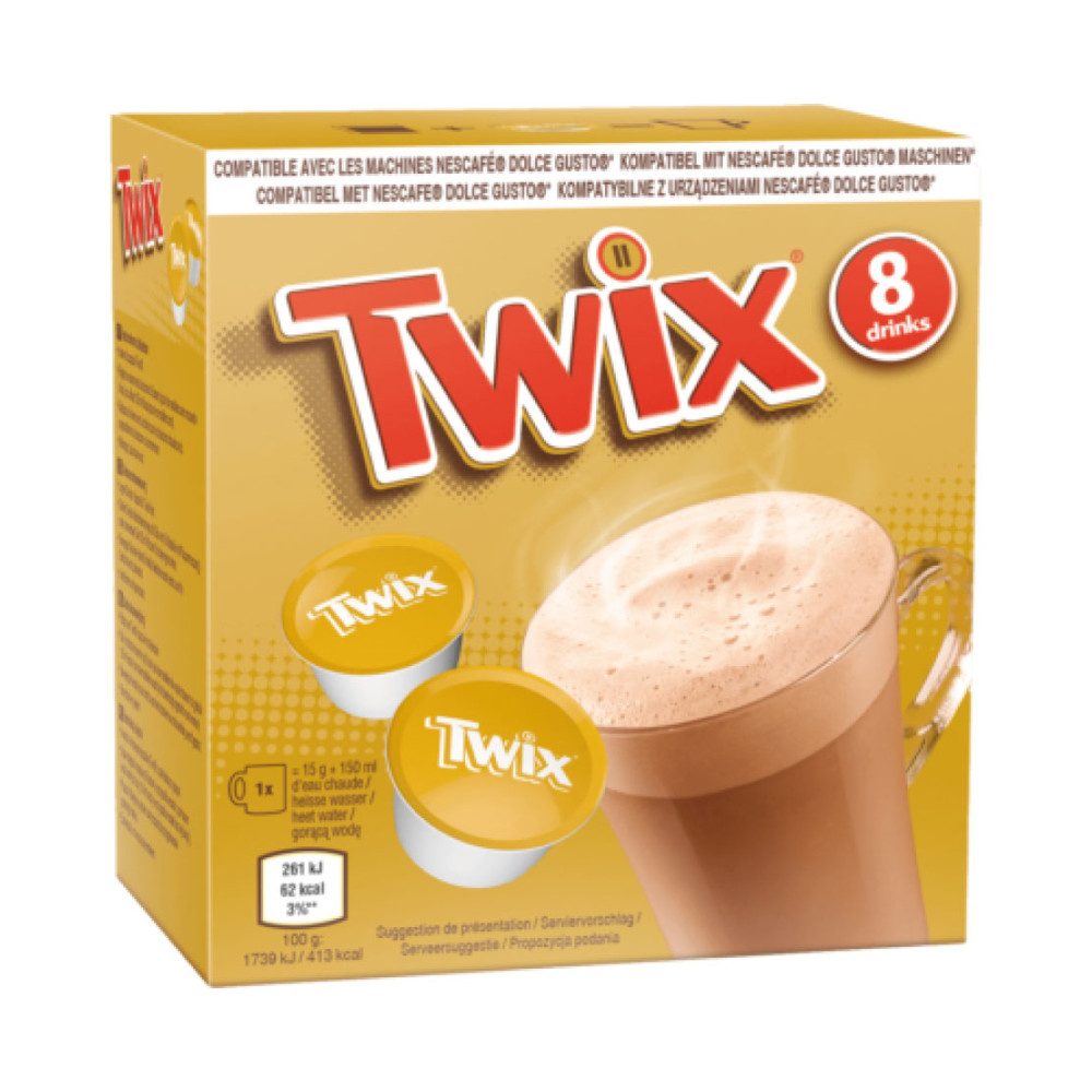 Kakavos kapsulės TWIX, 8 x 15g-Kakava, karštas šokoladas-Kava, kakava