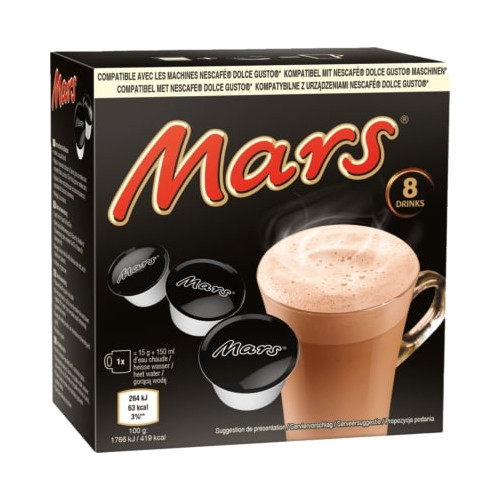 Kakavos kapsulės MARS, 8 x 15 g-Kakava, karštas šokoladas-Kava, kakava