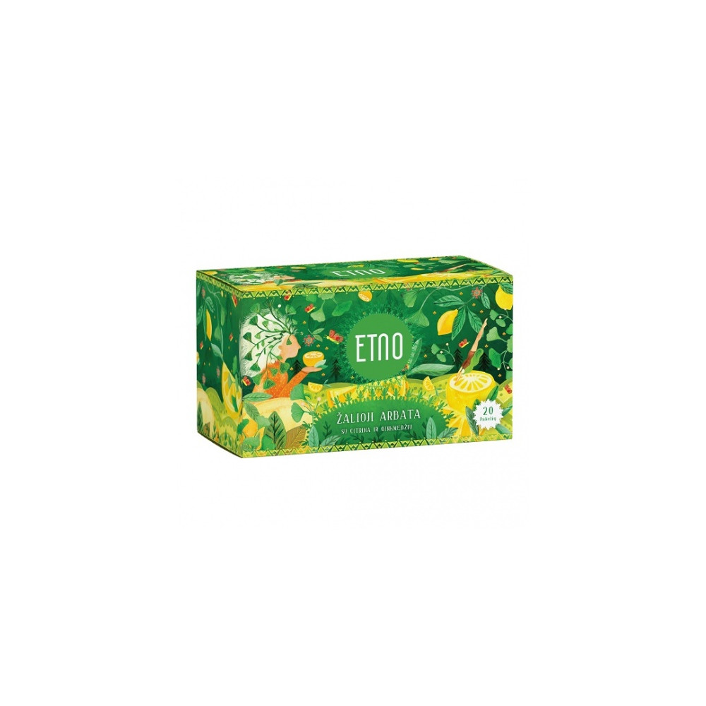 Etno žalioji arbata su citrina ir ginkmedžiu 40g (2gx20 vnt.)-Žalioji arbata-Arbata