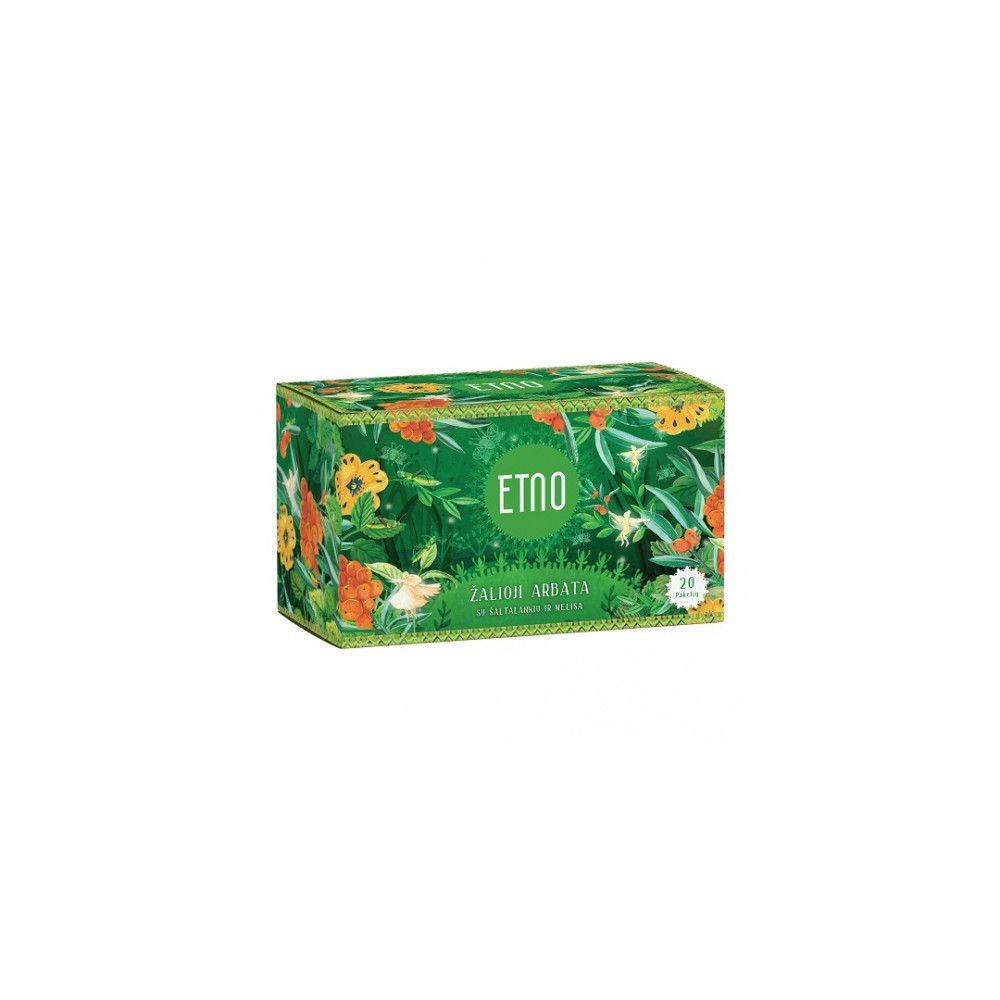 Etno Žalioji arbata su šaltalankiu ir melisa 40g (2g x 20 vnt.)-Žalioji arbata-Arbata
