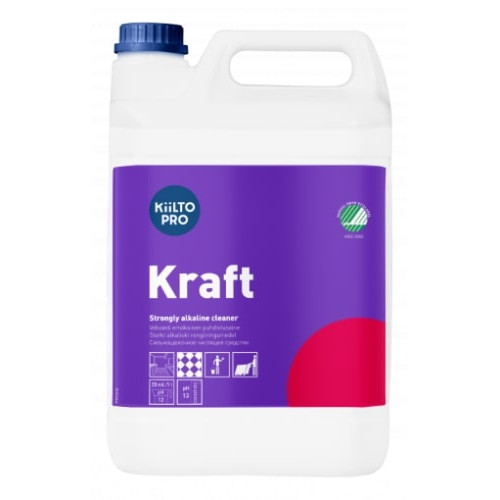 Stipriai šarminis ploviklis (riebalų šalinimo koncentratas) KIILTO Kraft, 5 l-Paviršių valymo