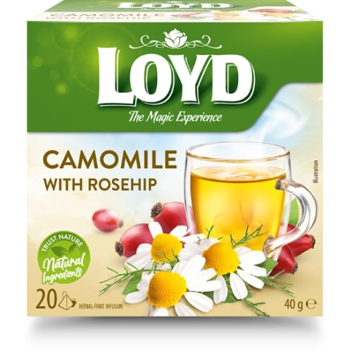 Arbata LOYD, ramunėlių ir erškėtrožių skonio, 20x2 g-Žolelių arbata-Arbata