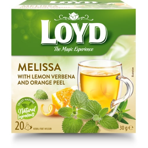 Arbata LOYD, citrininio balzamo ir apelsinų skonio, 20x2 g-Žolelių arbata-Arbata