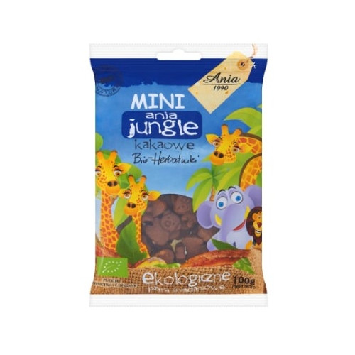 Sausainiai Mini Ania Jungle, Kakavos skonio, 100g-Sausainiai-Saldumynai