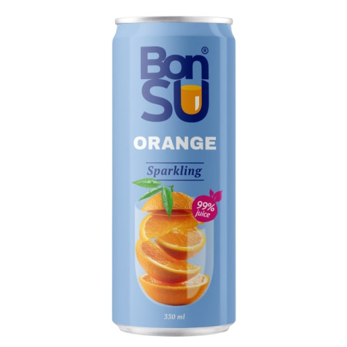Gazuotas apelsinų sulčių gėrimas BONSU (99%), 0.33 l D-Sultys, nektarai, sulčių