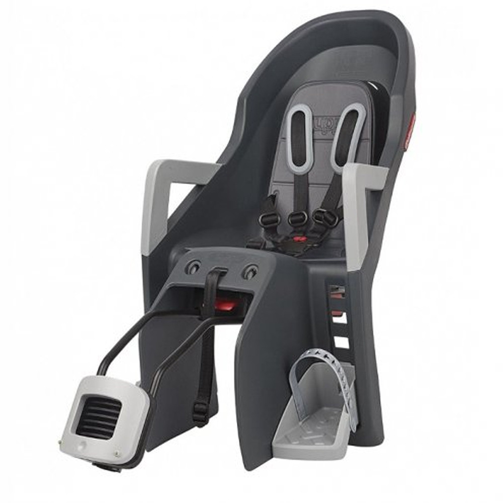 Dviračio kėdutė Polisport Guppy Maxi +RS, ant rėmo, su miego funkcija (pilka)-Kėdutės