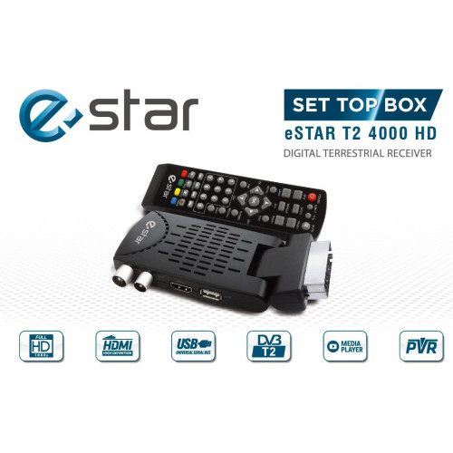 TV priedėlis eSTAR T2 4000 HD SCART, juodas-Priedai namų technikai-BUITINĖ TECHNIKA IR