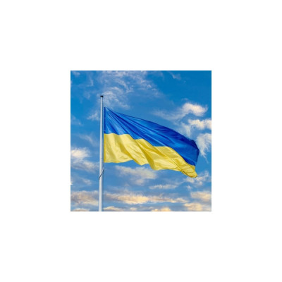 Ukrainos vėliava 100x170cm su kisene ir raisteliais-Vėliavos-Prekės šventei