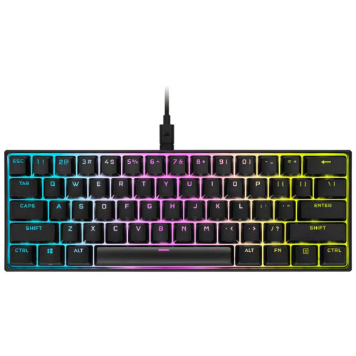 Corsair K65 RGB MINI 60% Mechanical Gaming Keyboard, RGB LED light, US, Wired, Black-Gaming