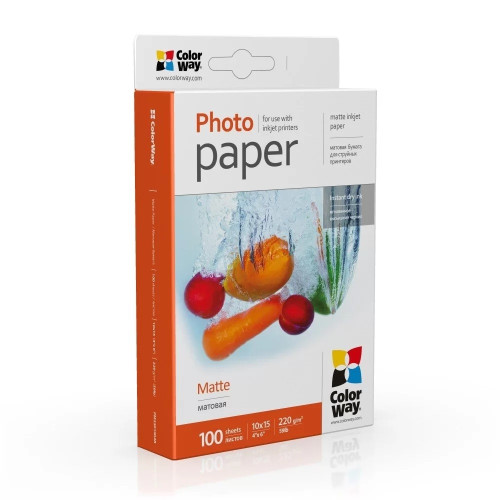 Fotopopierius ColorWay PM2201004R Matte Photo Paper, White, 10 x 15 cm, 220 g/m²-Popierius ir