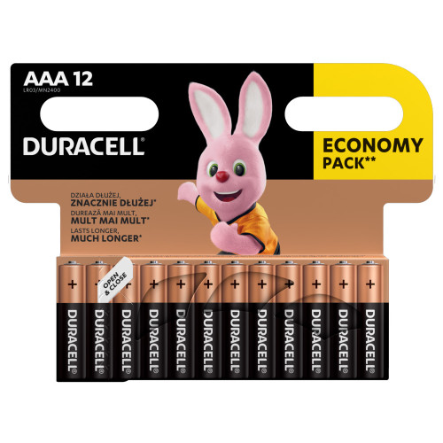 Baterijos DURACELL AAA, LR03, 12vnt-Elementai, baterijos-Smulki elektronika