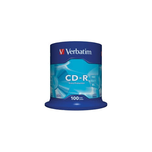 Kompaktinis diskas Verbatim CD-R 52x 700MB Extra protection 100 vnt.-Kompaktinės