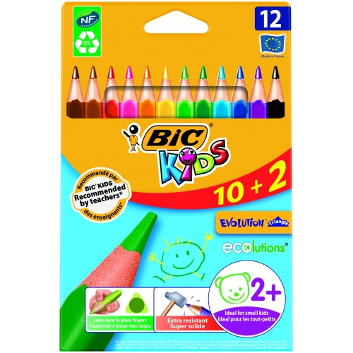 Bic Spalvoti pieštukai Evolution Triangle 12 spalvų rinkinys 8871462-Spalvoti