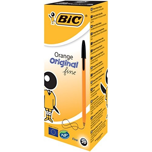 Bic Tušinukas Orange Fine 0.8 mm, juodi, pakuotėje 20 vnt. 101144-Tušinukai-Rašymo priemonės