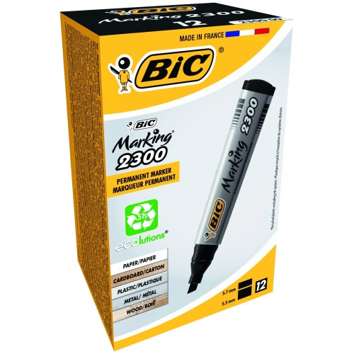 Bic Permanentinis žymeklis Eco 2300 4-5 mm, juodas, pakuotėje 12 vnt. 300096-Žymekliai-Rašymo