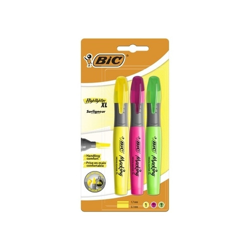 Bic Teksto žymekliai Highlighter XL 3 spalvų rinkinys 247215-Neoriginalios spausdintuvų