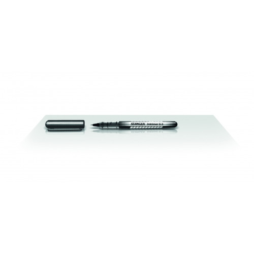 Stanger Rašiklis Solid InkLiner 0.5 mm, juodas, pakuotėje 10 vnt. 7420001-Rašikliai-Rašymo