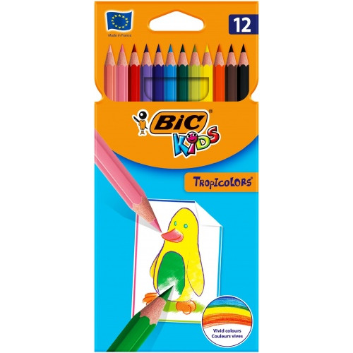 Bic Spalvoti pieštukai Tropicolors 12 spalvų rinkinys 022503-Spalvoti pieštukai-Piešimo