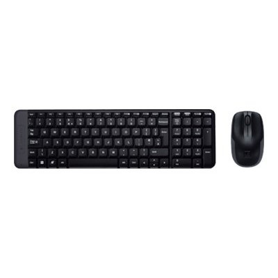Logitech MK220 Combo Belaidė klaviatūra + pelė, US, Juoda-Klaviatūros, pelės ir