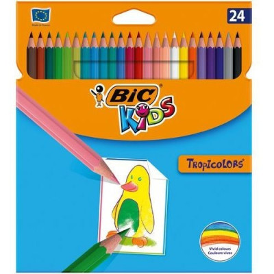 Bic Spalvoti pieštukai Tropicolors 24 spalvų rinkinys, 022510-Spalvoti pieštukai-Piešimo