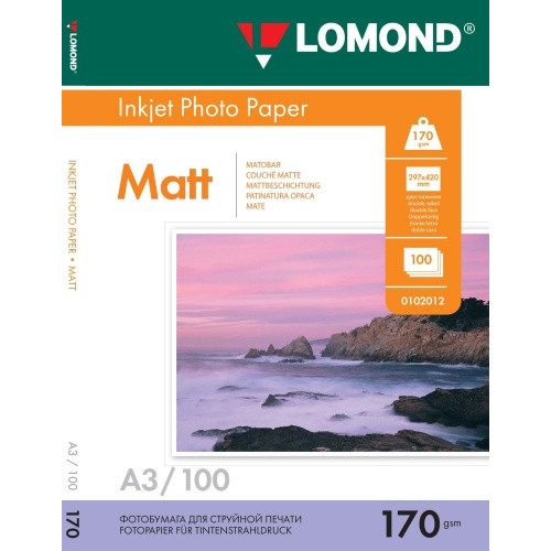 Fotopopierius Lomond Photo Inkjet Paper Matinis 170 g/m2 A3, 100 lapų, dvipusis-Foto