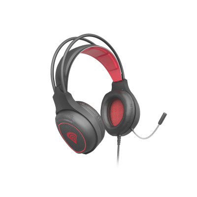 AUSINĖS GENESIS RADON 300 Gaming Headset, On-Ear, Wired, Microphone, Black/Red-Gaming