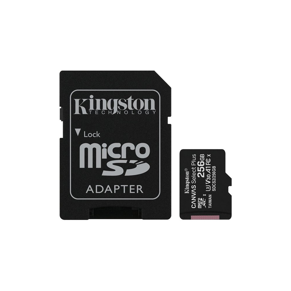 Atminties kortelė Kingston Canvas Select Plus UHS-I 256 GB, MicroSDXC, Flashmemory class 10
