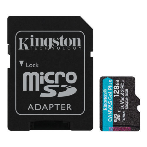 Atminties kortelė Kingston 128GB microSDXC Canvas Go Plus 170R A2 U3 V30 Card-Atminties
