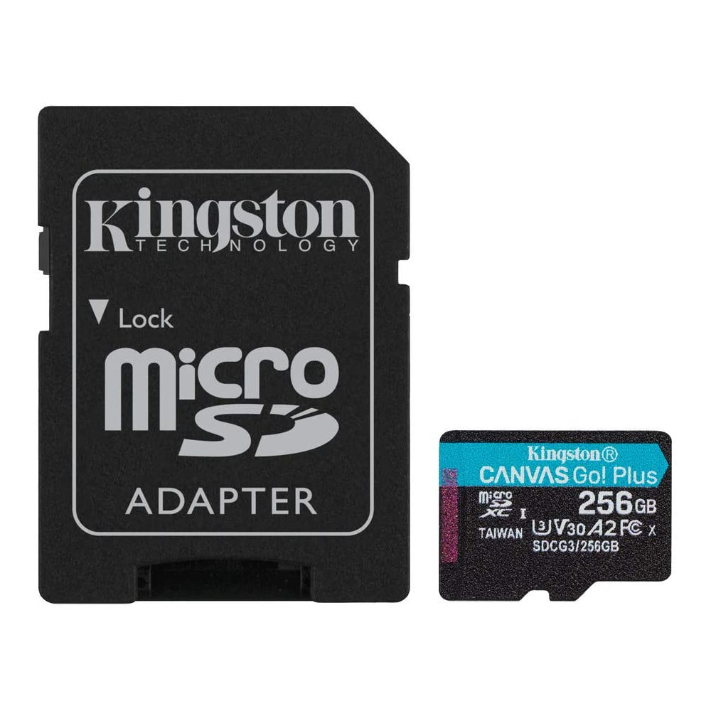 Atminties kortelės Kingston 256GB microSDXC Canvas Go Plus 170R A2 U3 V30 Card-Atminties