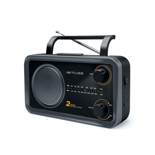 Radija Muse 2-bands portable radio M-06DS Grey, AUX in-Radijo prietaisai-Garso technika