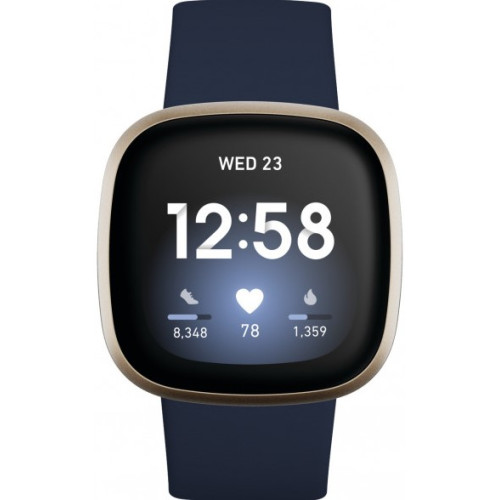 Išmanusis laikrodis Fitbit Versa 3 Smart watch Midnight/Soft Gold Aluminum-Sportiniai