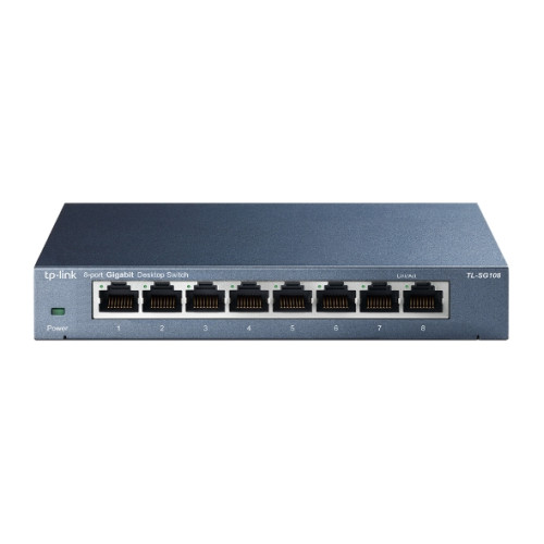 PASKIRSTYTUVAS TP-LINK TL-SG108 Switch 8x10/100/1000Mbps, IEEE 802.1p QoS-Laidinė