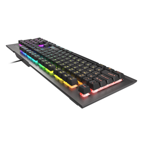 KLAVIATŪRA Genesis Rhod 500 Gaming keyboard, RGB LED light, US, Silver/Black