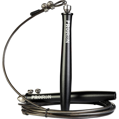 Šokdynė PROIRON Speed Skipping Rope Black, Steel wire/Aluminium, 300 cm-Šokdynės-Fitnesas