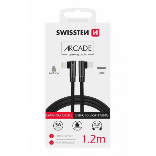 Kabelis Swissten L Type Textile Universal Quick Charge 3.1 USB-C to Lightning Data and