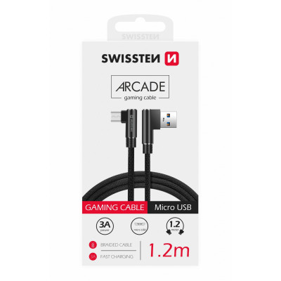 Kabelis Swissten L Type Textile Universal Quick Charge 3.1 USB to micro USB Data and Charging