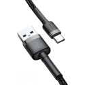 Kabelis USB2.0 A kištukas - USB C kištukas, 2.0m QC3.0 su nailoniniu šarvu Cafule