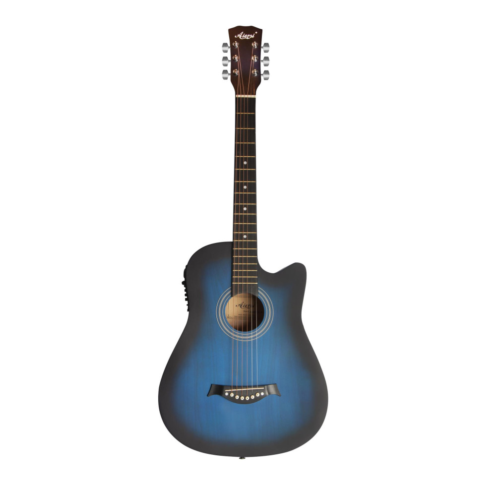 Elektrinės akustinės gitaros rinkinys Aiersi SG040 CE 38'' mėlyna-Styginiai-Muzikos