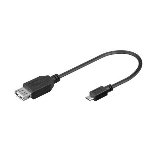 Kabelis USB2.0 A lizdas - micro USB Bkištukas 0.2m, OTG, juodas-Kompiuteriniai