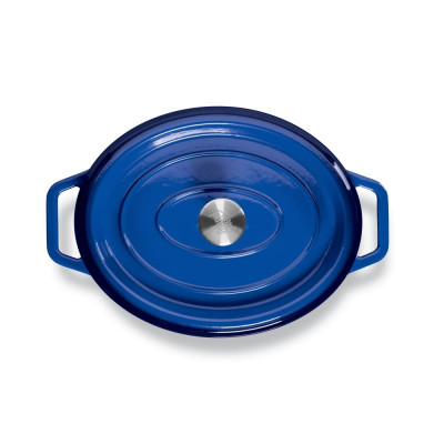 Puodas Grand Feu mėlynas ovalus 5,6l-Puodai, keptuvės-Virtuvės reikmenys