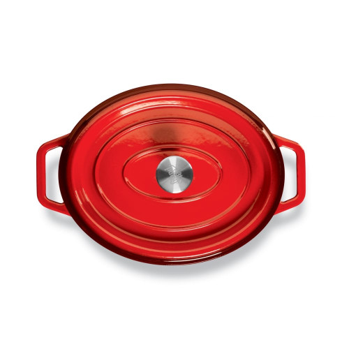 Puodas Grand Feu raudonas ovalus 5,6l-Puodai, keptuvės-Virtuvės reikmenys