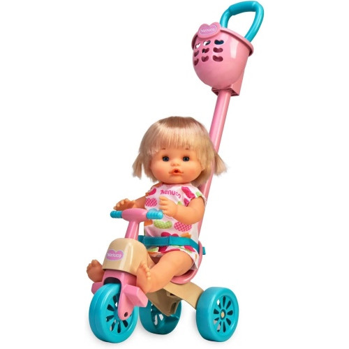 Ecost prekė po grąžinimo Nenuco and Her Tricycle Baby Doll lėlė su miela suknele, rožinis