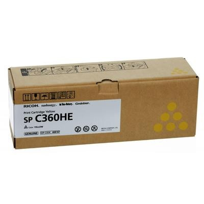 Ricoh SPC360HE (408187) Lazerinė kasetė, Geltona-Originalios kasetės Ricoh-Originalios
