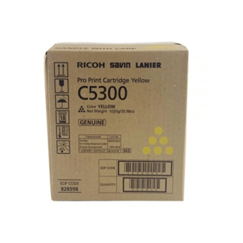 Ricoh C5300 (828602), geltona kasetė-Originalios kasetės Ricoh-Originalios spausdintuvų kasetės