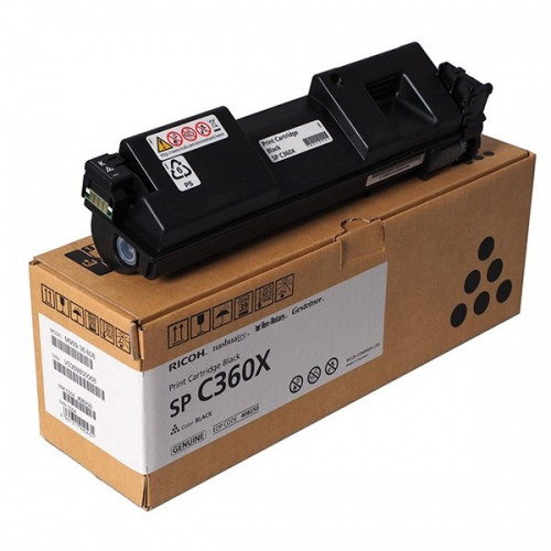 Ricoh SPC360X (408250), juoda kasetė-Originalios kasetės Ricoh-Originalios spausdintuvų kasetės